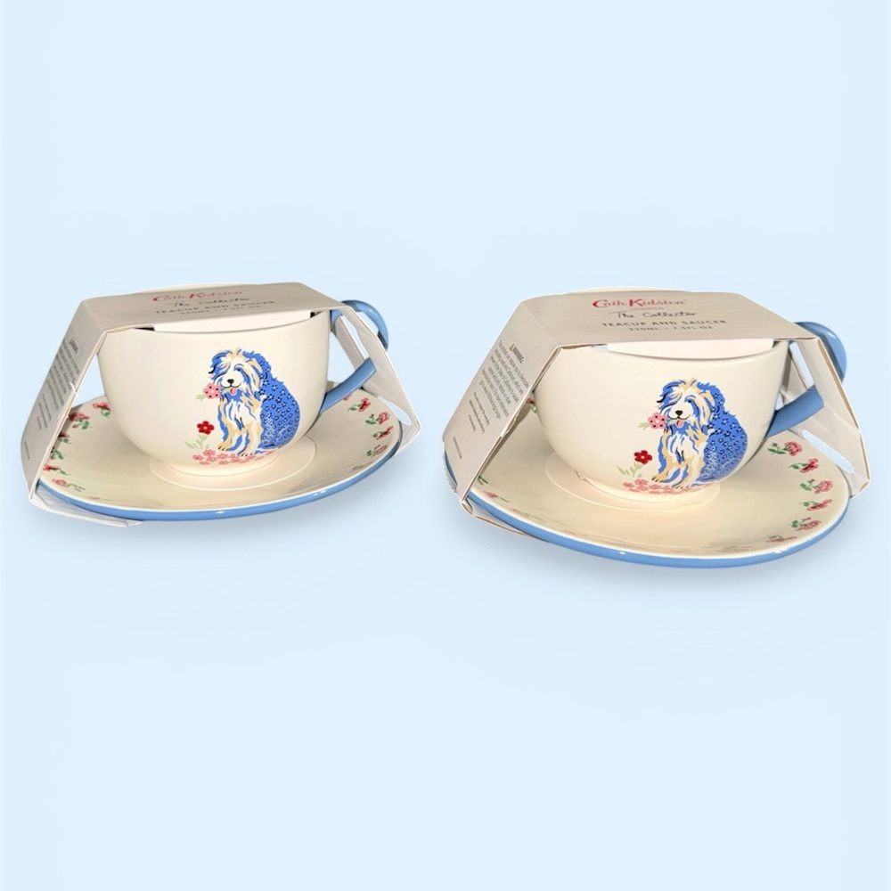 Set of 2 Cath Kidston Teacup & Saucer sets Sheepdog NEW